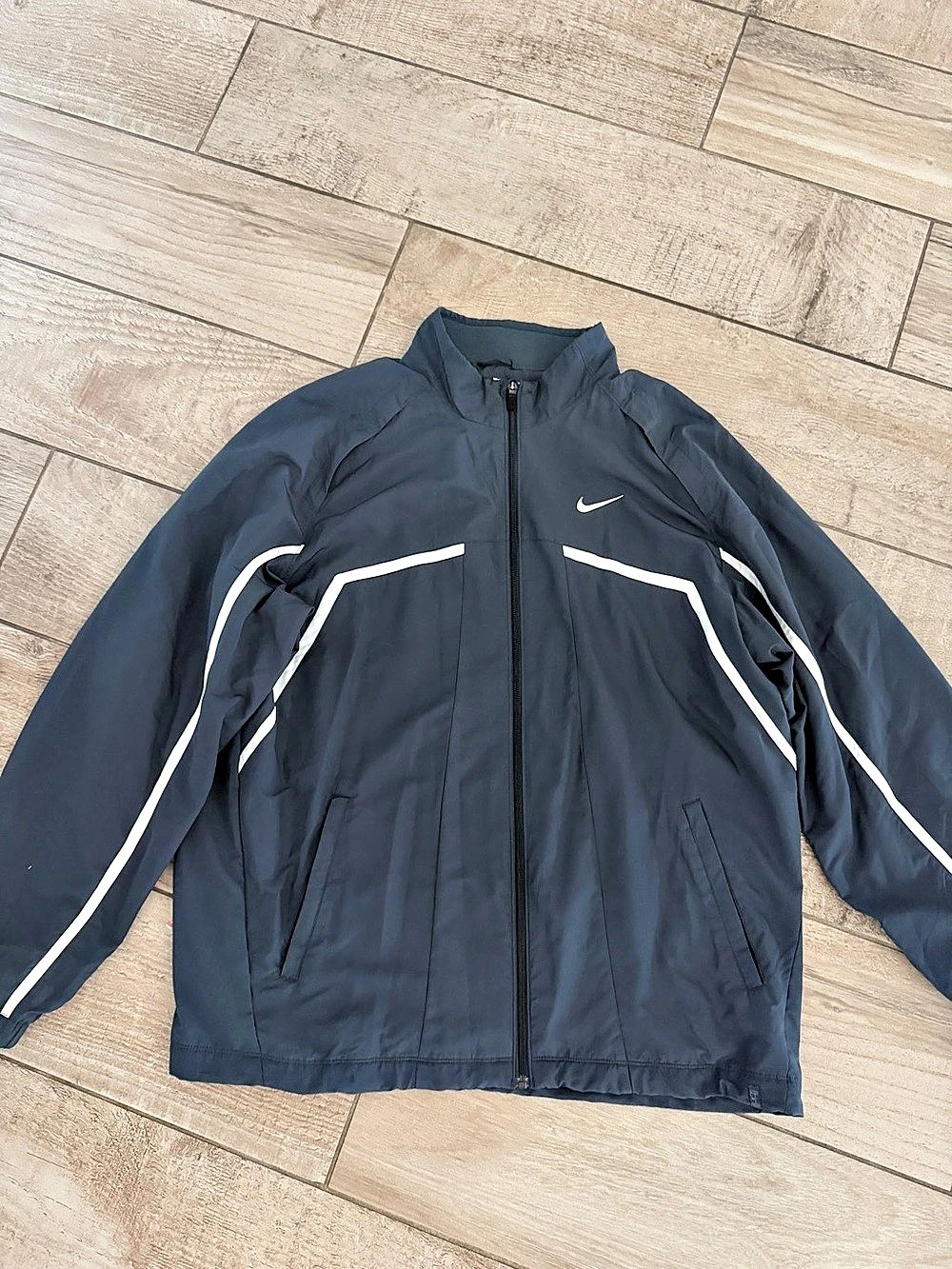 Nike FIT Dry Full Zip Track Jacket Windbreaker Grey XL